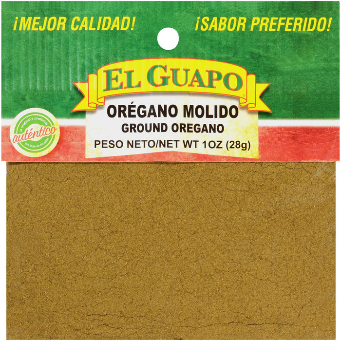 El Guapo brand ground oregano in a 1 oz package.
