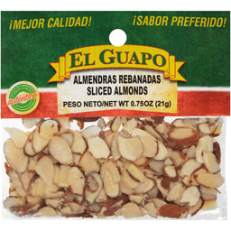 A bag of El Guapo sliced almonds.