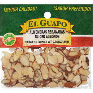 A bag of El Guapo sliced almonds.