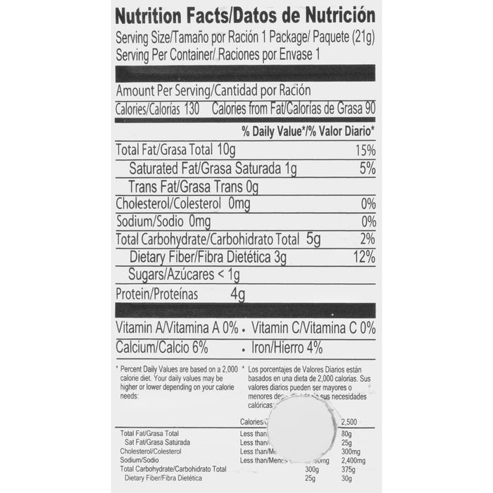 Nutrition facts label for a product with 130 calories per serving.