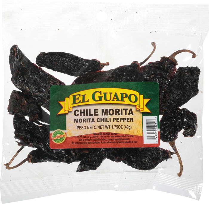 A bag of El Guapo Chile Morita Morita Chili Pepper.
