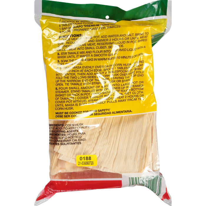 A package of El Guapo Premium Corn Husks for making tamales.