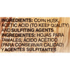 Ingredients for corn husks in English and Spanish.