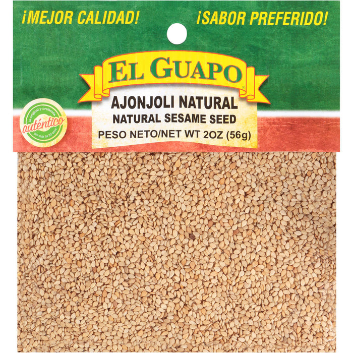['A bag of El Guapo Ajonjoli Natural Sesame Seed.']