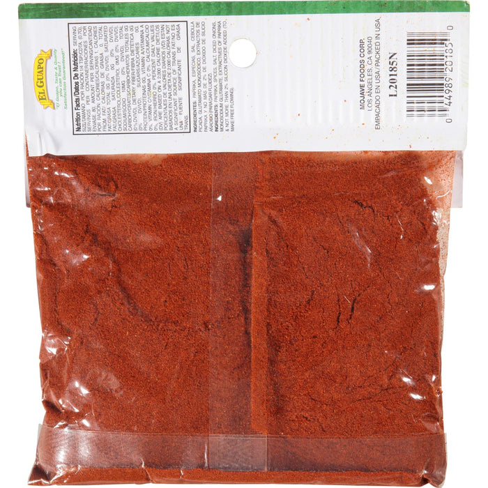 ['A bag of El Guapo brand chili powder.']