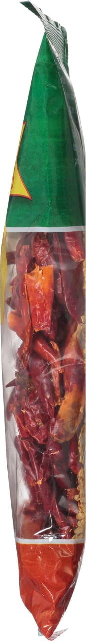 A close-up of a bag of red pepper flakes.