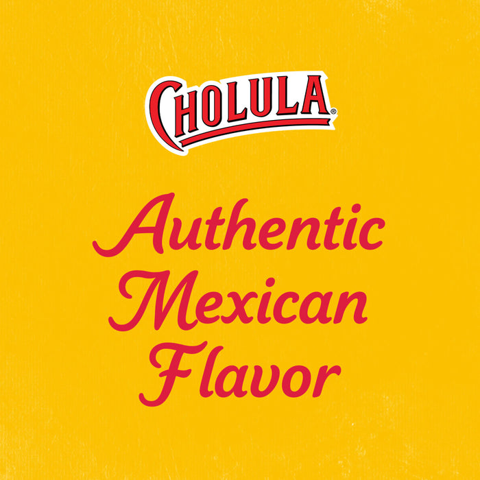A graphic illustration for Cholula Medium Taco Seasoning Mix 1 Oz featuring the brand logo and the phrase Authentic Mexican Flavor set against a textured yellow background.