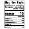Nutrition facts label for a seasoning mix that provides 15 calories per serving.