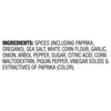 The ingredient list for Cholula Medium Taco Seasoning Mix 1 Oz includes spices like paprika and oregano, sea salt, white corn flour, garlic, onion, arbol pepper, sugar, citric acid, corn maltodextrin, piquin pepper, vinegar solids, and extractives of paprika for color.