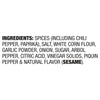 A list of ingredients for a product, including spices, salt, and natural flavors.