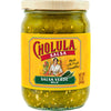 A jar of Cholula Salsa Verde Mild, made with fresh tomatillos.