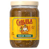 A glass jar of Cholula Salsa Verde Mild Green Salsa Verde 12 Oz is shown against a plain white background.