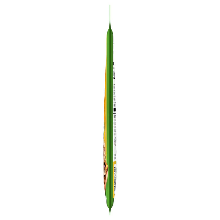 A side view of a bag of Green Giant frozen vegetables.