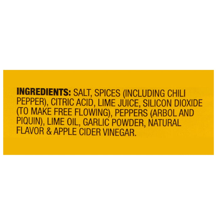 A list of ingredients for a hot sauce product.