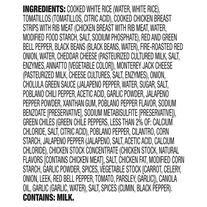 A list of ingredients for a product that contains milk.