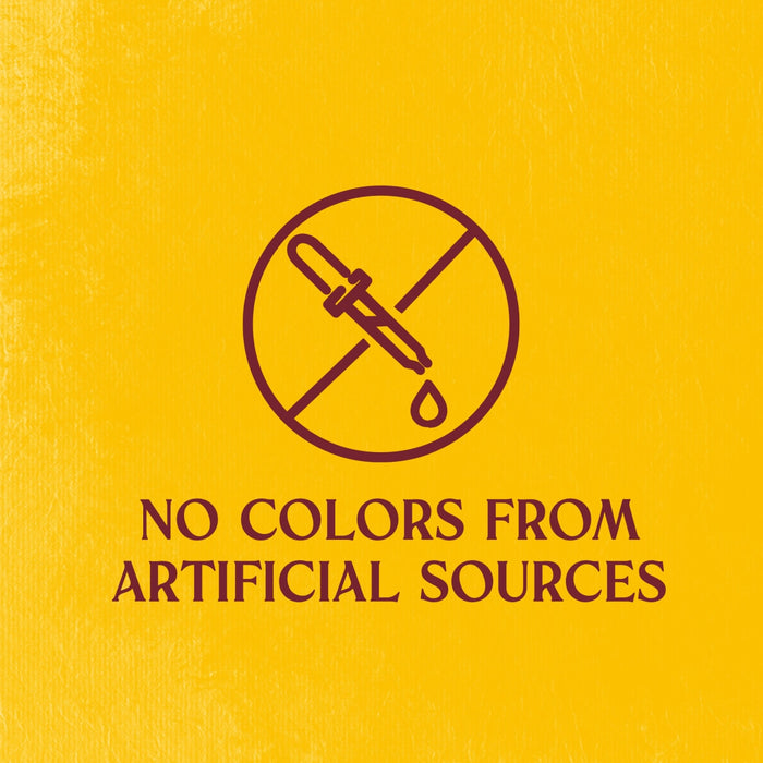 The illustration shows a symbol indicating no colors from artificial sources.