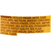 The image shows the ingredient list for a product, including distilled vinegar, water, sugar, peppers, and other spices.