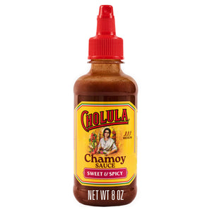 A bottle of Cholula Chamoy Sweet &amp; Spicy Sauce.
