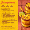 A refreshing Cholula Mangonadas recipe with mango chunks, nectar, lime juice, and a spicy chamoy sauce rim.