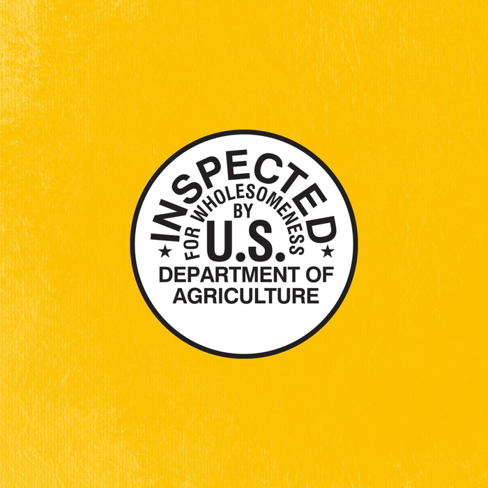 The image displays the USDA inspection logo, indicating that the product has been inspected by the U.S. Department of Agriculture.