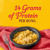 A bowl of a protein-rich meal with the text 14 Grams of Protein PER BOWL highlighting the nutritional value.