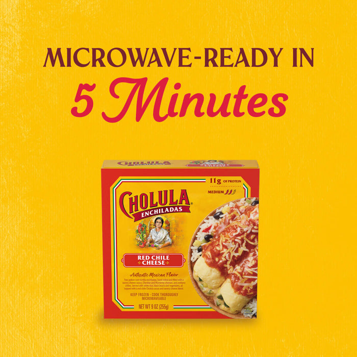 Cholula microwave-ready meal, ready in 5 minutes.