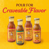 Four bottles of Cholula sauces including Original Taco Carne Asada Birria and Fajita are displayed against a yellow background with the text Pour For Craveable Flavor.