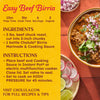 This image shows a recipe for Easy Beef Birria using Cholula Birria Marinade &amp; Cooking Sauce.