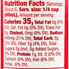 This is a nutrition facts label showing that one serving contains 35 calories, 0g of total fat, 490mg of sodium, and 8g of total carbohydrates.