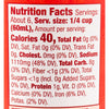 Nutrition facts label showing that one serving contains 40 calories, 0g of total fat, 1110mg of sodium, 8g of total carbohydrates, and 1g of protein.