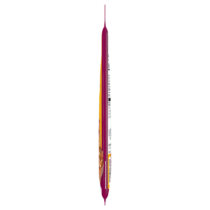 A side view of a slim purple and yellow packet containing Cholula Medium Al Pastor Seasoning Mix 1 Oz.