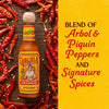 A bottle of Cholula Original Hot Sauce with a description of the ingredients.