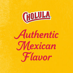 Cholula hot sauce advertisement featuring the brand's logo and the phrase Authentic Mexican Flavor.