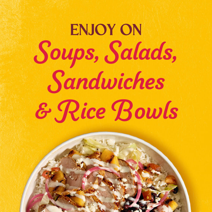 Enjoy this product on soups, salads, sandwiches, and rice bowls.