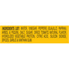 Ingredients list for a product containing water, vinegar, peppers, salt, sugar, dried tomato, natural flavor, hydrolyzed vegetable protein, citric acid, silicon dioxide, spices, garlic and xanthan gum.