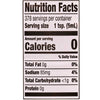 Nutrition facts label showing that one teaspoon serving size contains zero calories zero grams of total fat 85mg of sodium less than one gram of total carbohydrate and zero grams of protein.