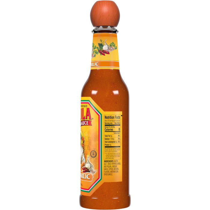 A bottle of Valentina Garlic Hot Sauce.