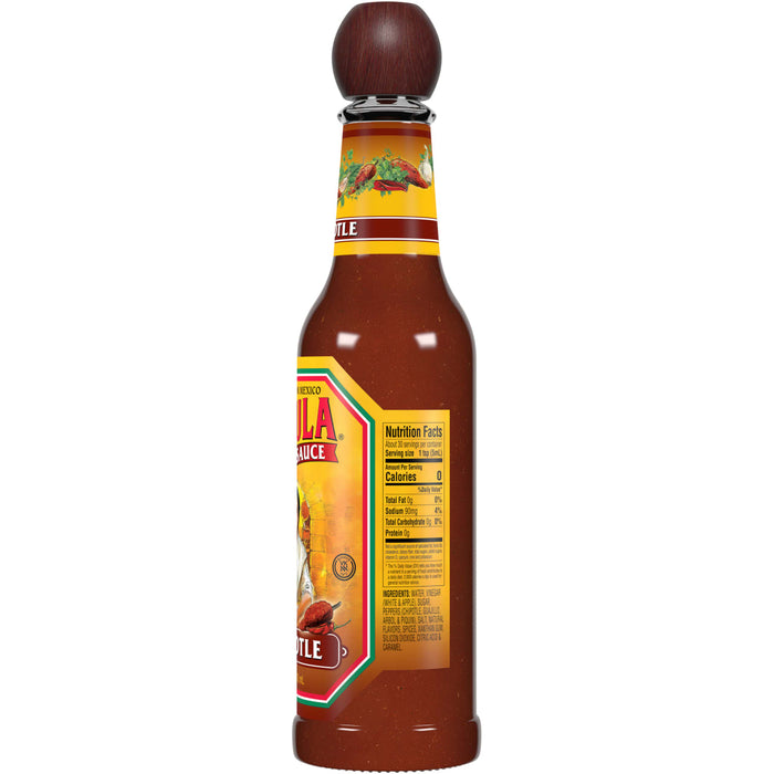 A bottle of La Victoria Hot Sauce with nutritional information and ingredients listed on the label.
