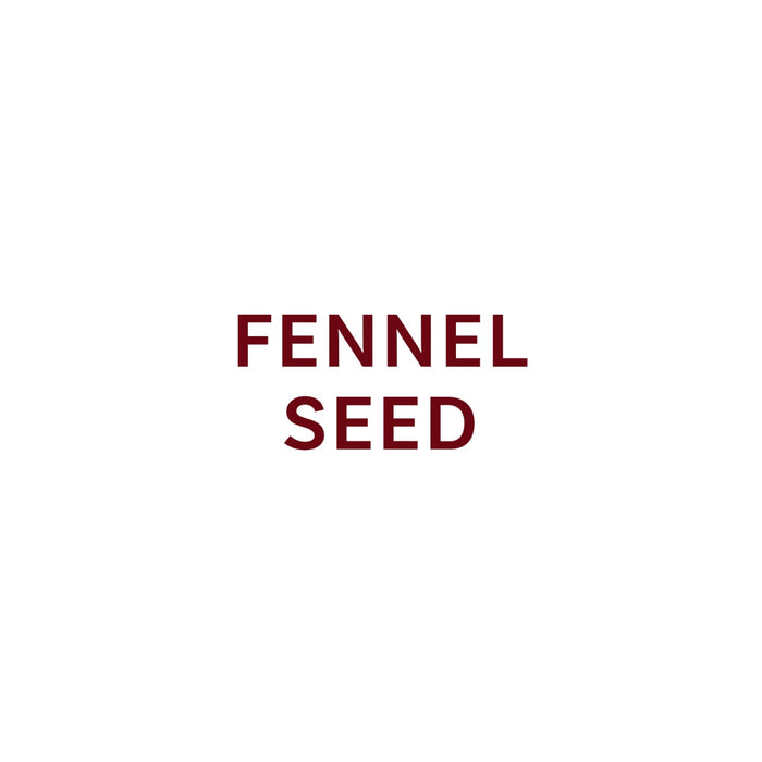 Text displaying the words Fennel Seed.