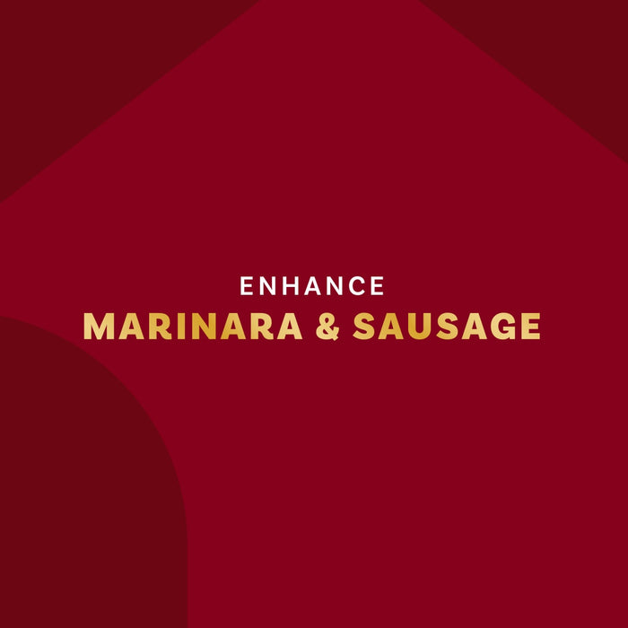 The image promotes enhancing marinara and sausage dishes.