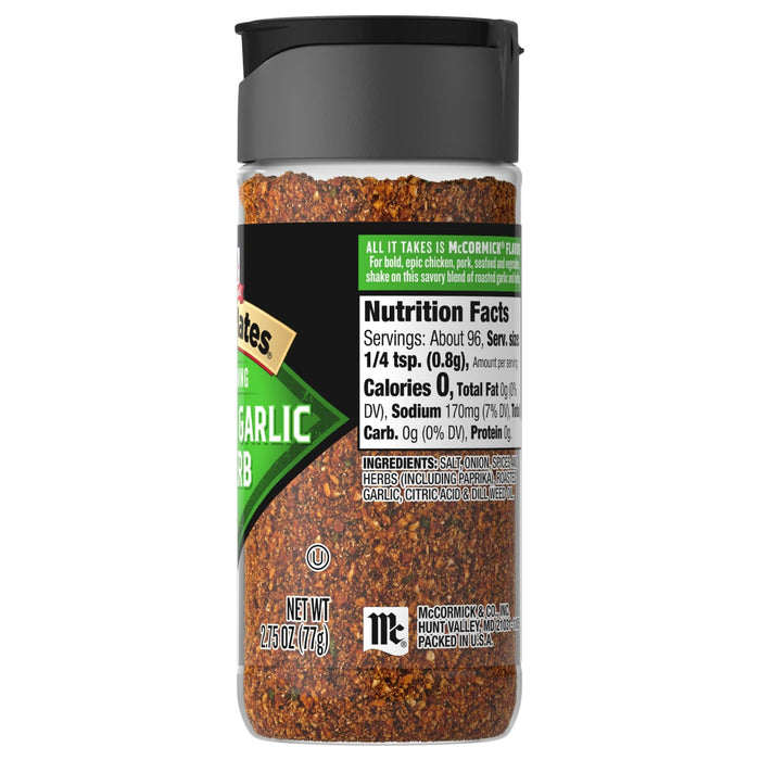 McCormick® Grill Mates® Roasted Garlic & Herb Seasoning, 2.75 oz
