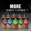 Five McCormick Grill Mates seasoning bottles are displayed with the text More Iconic Flavors above them.