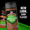 This image features McCormick Grill Mates Roasted Garlic &amp; Herb seasoning with the text New look same flavor!