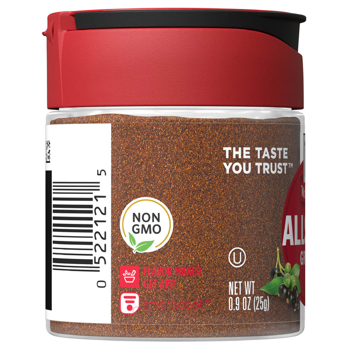 A jar of McCormick Allspice Ground.