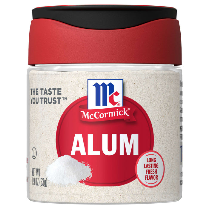 A jar of McCormick Alum a long-lasting fresh flavor.