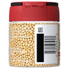 A glass jar of McCormick Mustard Seeds with a red lid.
