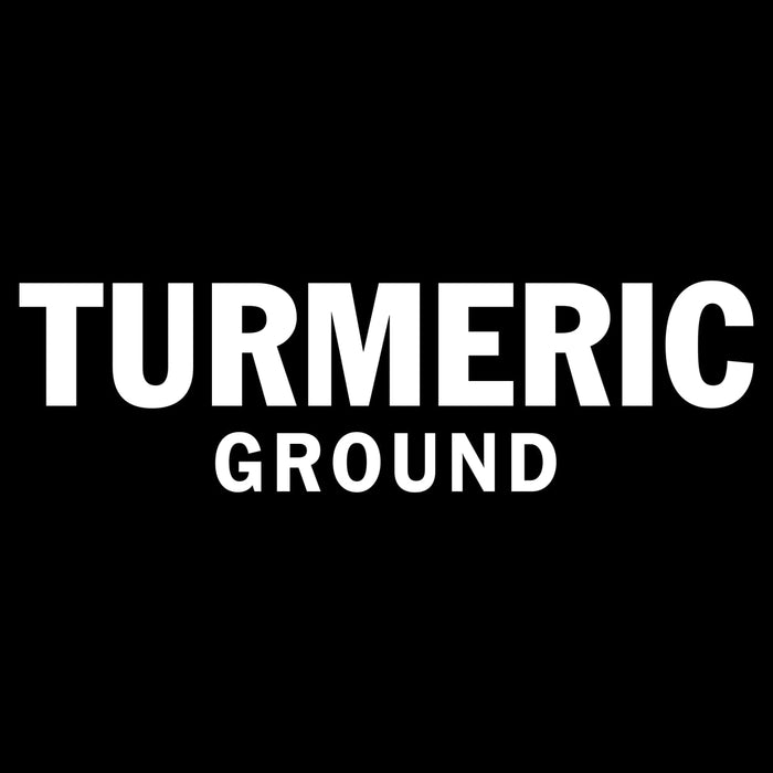 The logo for Turmeric Ground is a white text on a black background.
