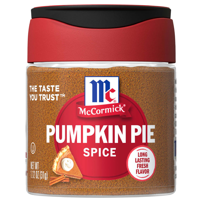 A jar of McCormick Pumpkin Pie Spice.