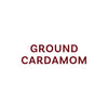 The text displays Ground Cardamom in a bold, reddish-brown font.