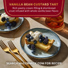 This is a photo of McCormick's Vanilla Bean Custard Tart, a rich pastry cream filling and shortbread crust infused with whole vanilla bean flavor.